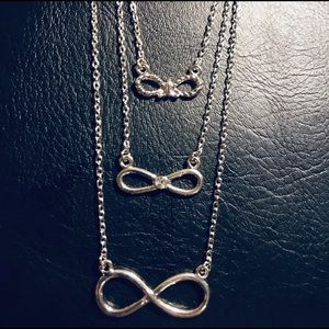 ⚡️Infinity Silver 3 tier Necklace NEW